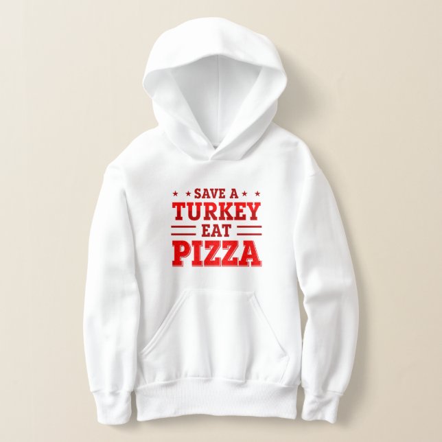 Roter Erntedank rette Pizza aus Truthahn Hoodie (Ablage )