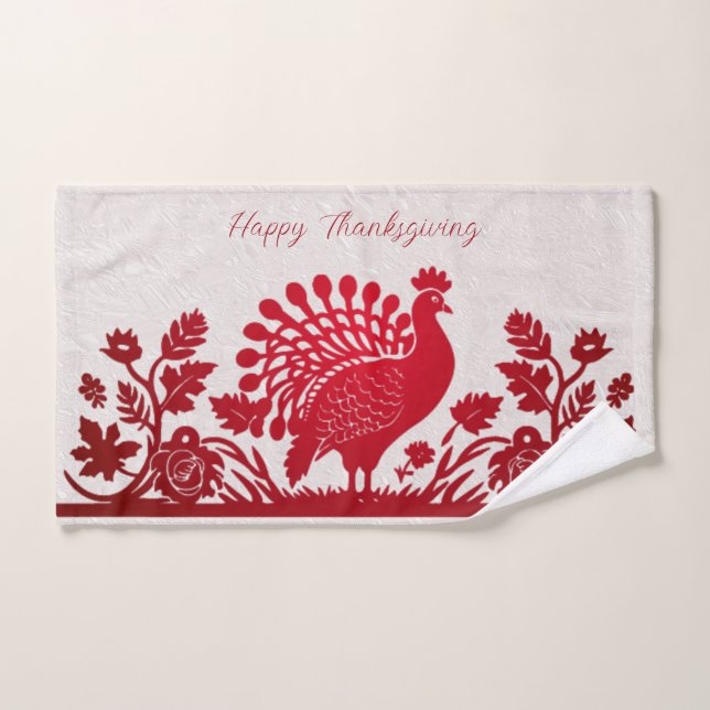 Roter Erntedank Türkei Blumenhandtuch Handtuch (Handtuch)