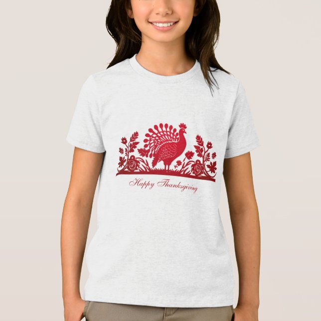 Roter Erntedank Türkei Blumenkohl T - Shirt (Vorderseite)