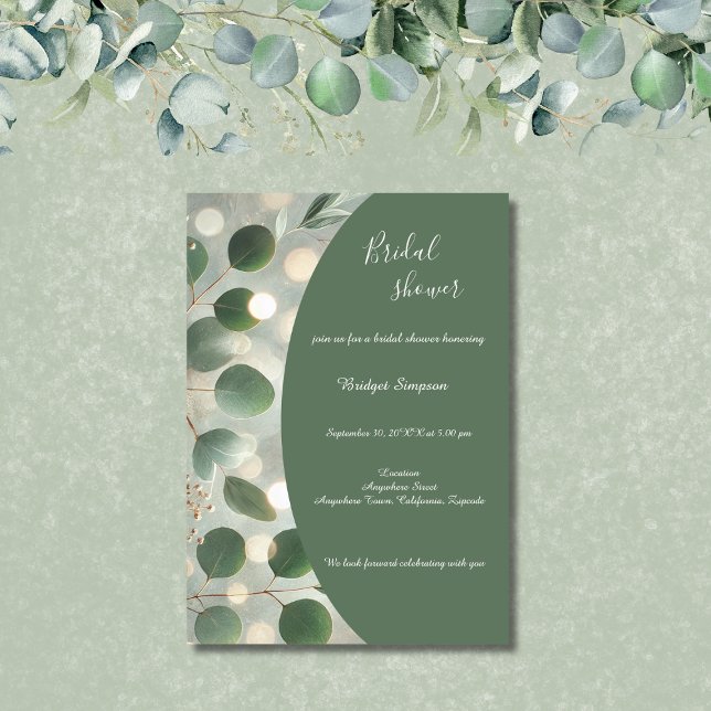 Roter Eukalyptus-Brautparty Einladung (Von Creator hochgeladen)