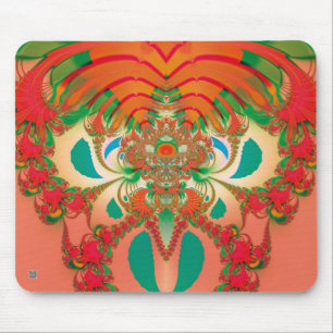 Roter Eulen-Fraktal-Abstraktkunst Mousepad