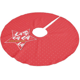 Roter Fa La La Fabelhafter Weihnachts-Polka- Baums Polyester Weihnachtsbaumdecke