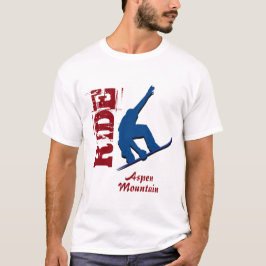 Roter Fahraspen-GebirgsSnowboard T-Shirt