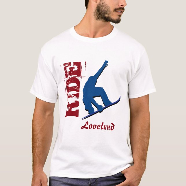 Roter FahrtLoveland Snowboard T-Shirt (Vorderseite)