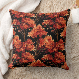 Roter Fall Ahornbaum Nahtloses Muster Grafik Kissen