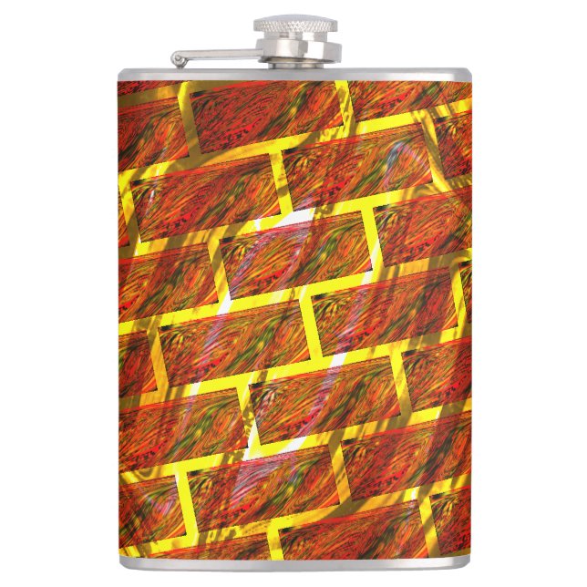 Roter Farbeffekt, Gräse, goldenes Graten oder Zieg Flachmann (Vorderseite)