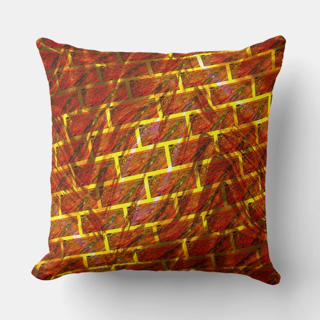 Roter Farbeffekt, Gräse, goldenes Graten oder Zieg Kissen (Vorderseite)