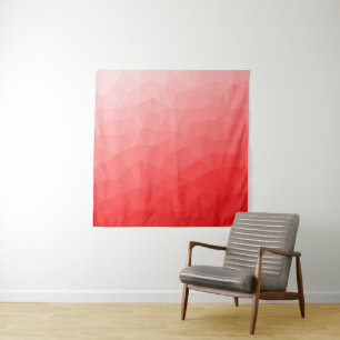 Roter Farbverlauf geometrisches Maschenmuster Wandteppich