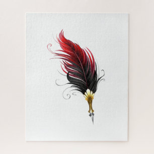Roter Federhalter mit Goldfeder