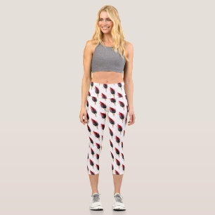 Roter Federhalter mit Goldfeder Capri Leggings
