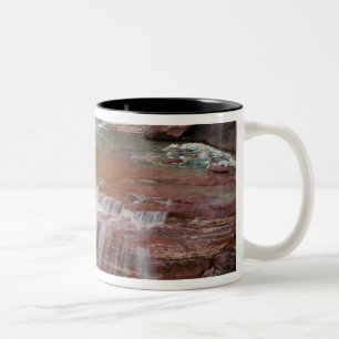 Roter Felsen im Baring Creek im Glacier National Zweifarbige Tasse