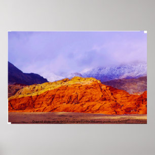 Roter Felsen-und Wolken-Druck Poster