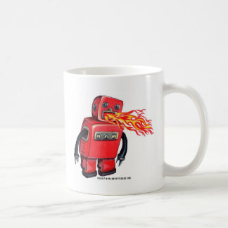 Roter Feuer-atmenroboter Kaffeetasse