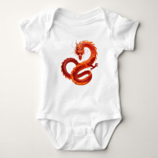 Roter Feuerdrache Kunst | Mythisches Flammendrache Baby Strampler