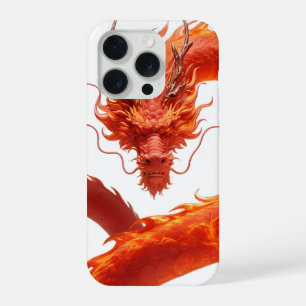 Roter Feuerdrache Kunst Mythisches Flammendrache iPhone 15 Pro Hülle