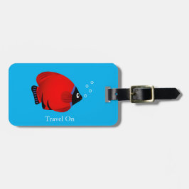 Roter Fisch mit benutzerdefiniertem Text Gepäckanhänger