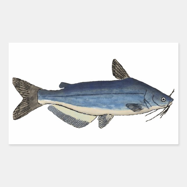 Roter Fisch Rechteckiger Aufkleber (Vorderseite)