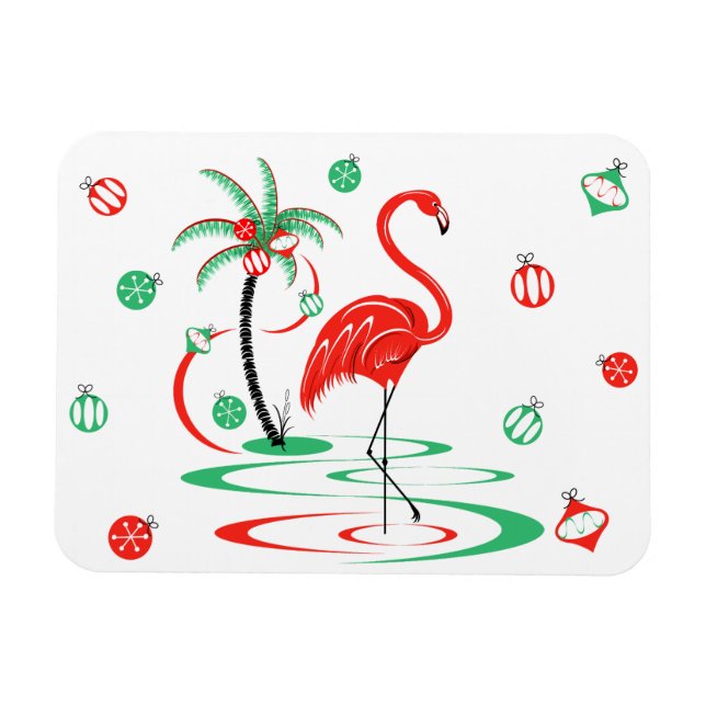 Roter Flamingo-flexibler Magnet horizontal (Horizontal)