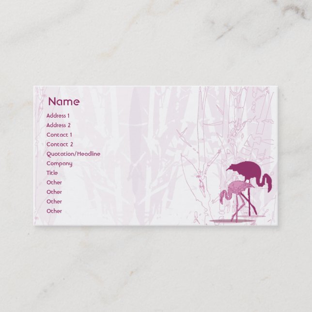 Roter Flamingo - Geschäft Visitenkarte (Vorderseite)