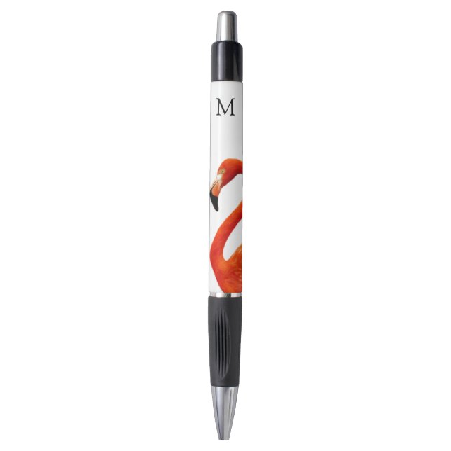 Roter Flamingo-Pen und Monogramm-Pen Kugelschreiber (Vorderseite Vertikal)