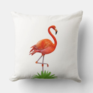 Roter Flamingo & tropische Palmwedel-Wurfkissen Kissen