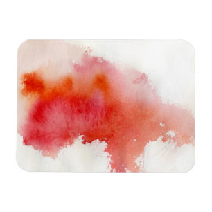 Roter Fleck, abstrakte Handmalerei mit Wasserfarbe Magnet