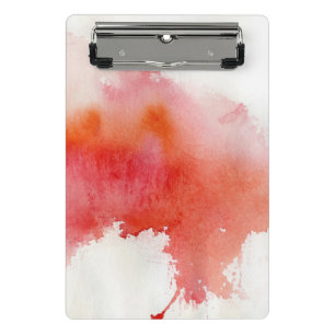 Roter Fleck, abstrakte Handmalerei mit Wasserfarbe Mini Klemmbrett