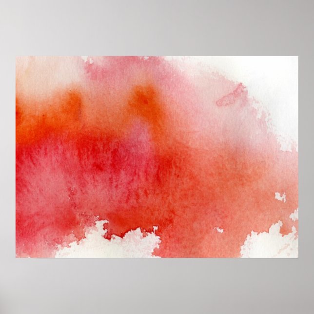 Roter Fleck, abstrakte Handmalerei mit Wasserfarbe Poster (Vorne)