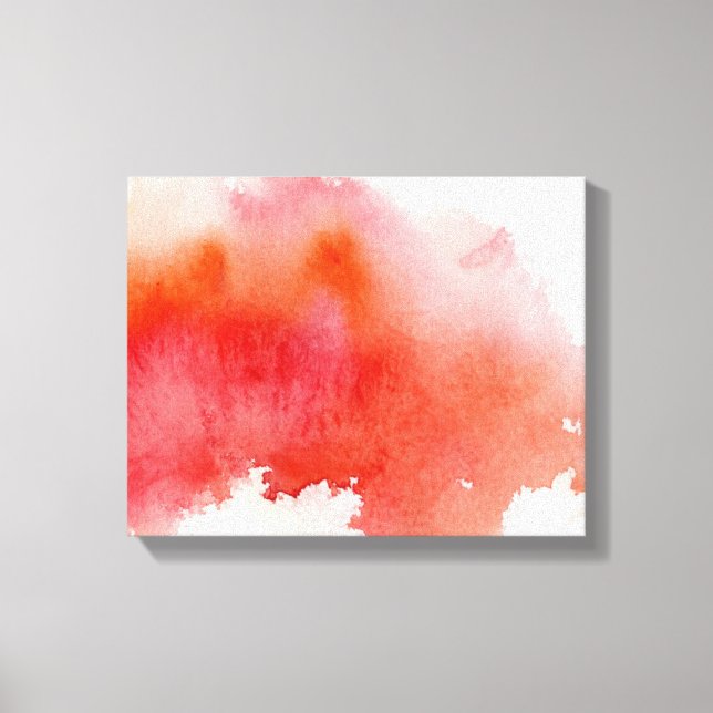 Roter Fleck, Aquarell abstrakt Leinwanddruck (Vorderseite)