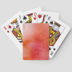Roter Fleck, Aquarell abstrakt Spielkarten