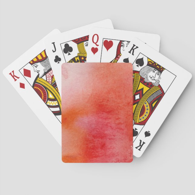Roter Fleck, Aquarell abstrakt Spielkarten (Rückseite)