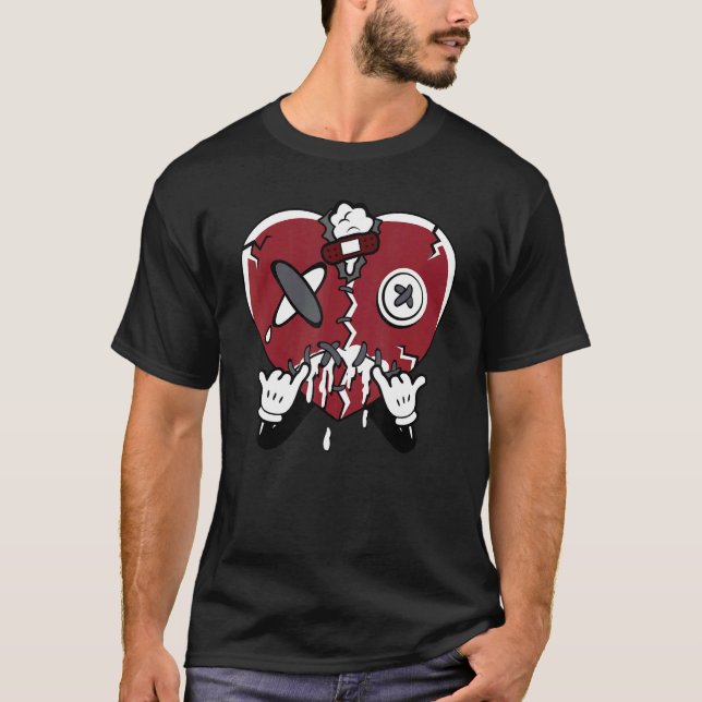 Roter Flint 13s Matching Streetwear T-Shirt (Vorderseite)
