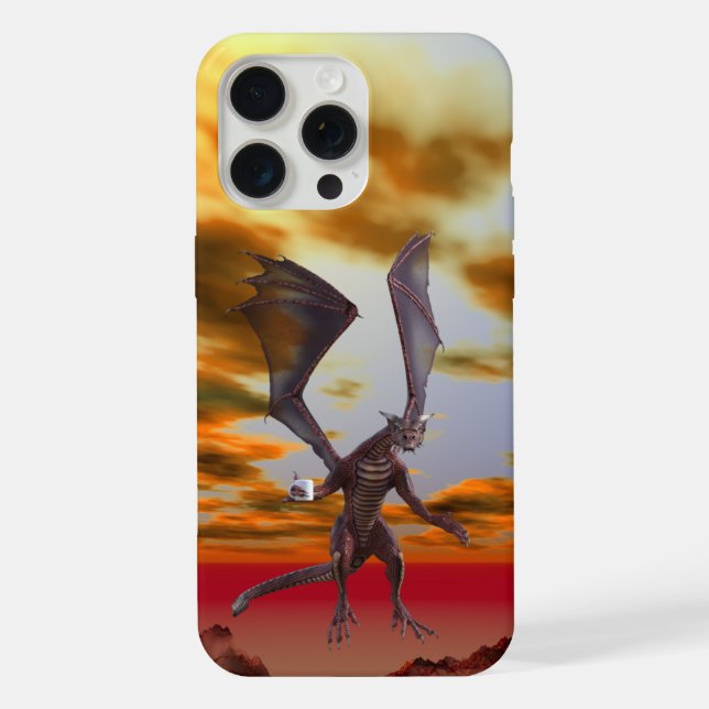 Roter Flugdrache mit Kaffee iPhone 15 Pro Max Hülle (Rückseite)