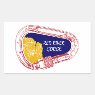 Roter Fluss Schlucht Klettern Carabiner Rechteckiger Aufkleber