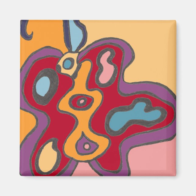 Roter Flutterfly Magnet (Vorne)