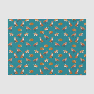 Roter Fox-Familien-Seidenpapier aquamarin Seidenpapier