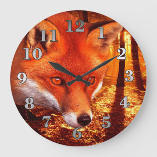 Roter Fox Große Wanduhr