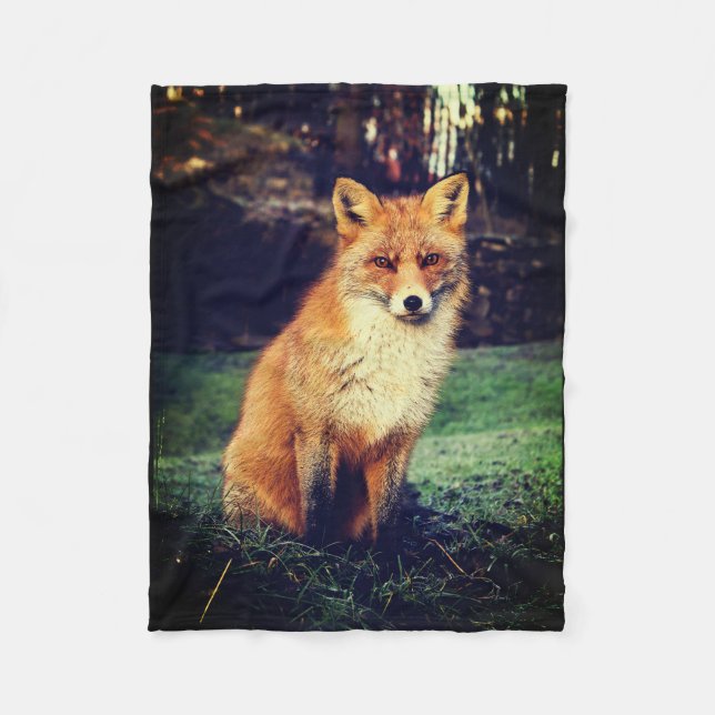Roter Fox in einem Wald Fleecedecke (Vorderseite)