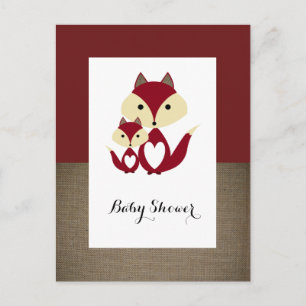 Roter Fox-Leinwand-Babyparty-Einladung Einladungspostkarte