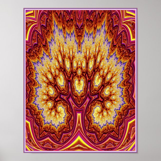 Roter Fraktaler Baum Poster (Vorne)