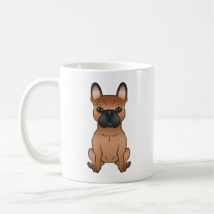 Roter Französischer Bulldogge / süße Zeichentrick- Kaffeetasse