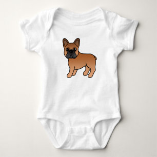 Roter Französischer Bulldogge Süßer Cartoon-Hund Baby Strampler