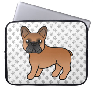Roter Französischer Bulldogge Süßer Cartoon-Hund Laptopschutzhülle