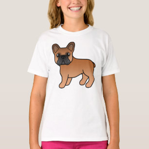Roter Französischer Bulldogge Süßer Cartoon-Hund T-Shirt