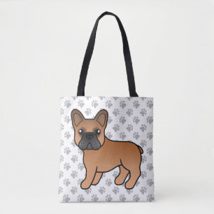 Roter Französischer Bulldogge Süßer Cartoon-Hund Tasche
