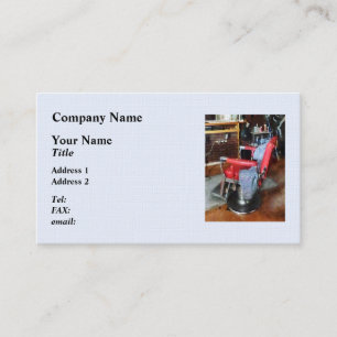 Roter Frisierstuhl Visitenkarte