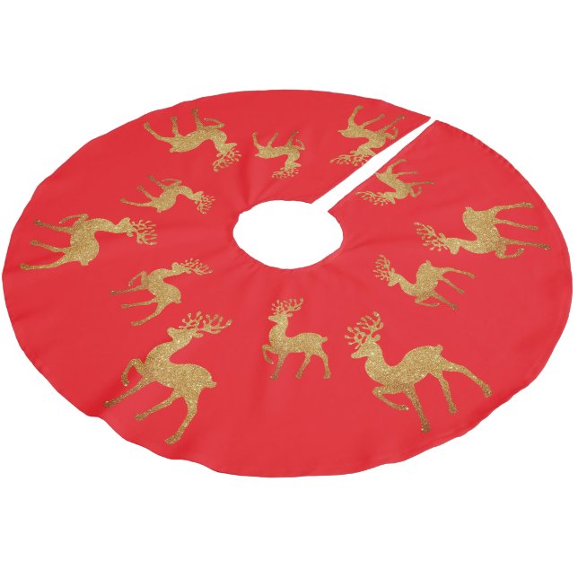 Roter Frohe Weihnachten Weihnachten Weihnachten We Polyester Weihnachtsbaumdecke (Schrägansicht)