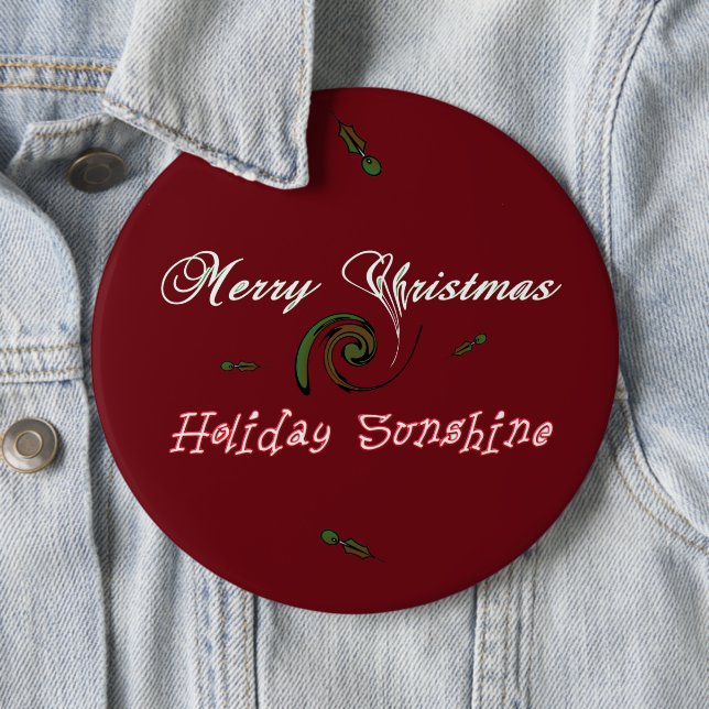 Roter froher Weihnachtsurlaub Sunshine Wishings Button (Beispiel)