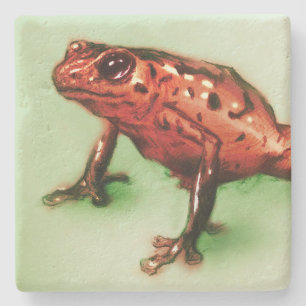 Roter Froschstein-Untersetzer, Wildtierskizze Steinuntersetzer