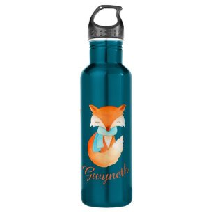 Roter Fuchs Aquarellkunst mit dem Namen Drinks Fla Trinkflasche